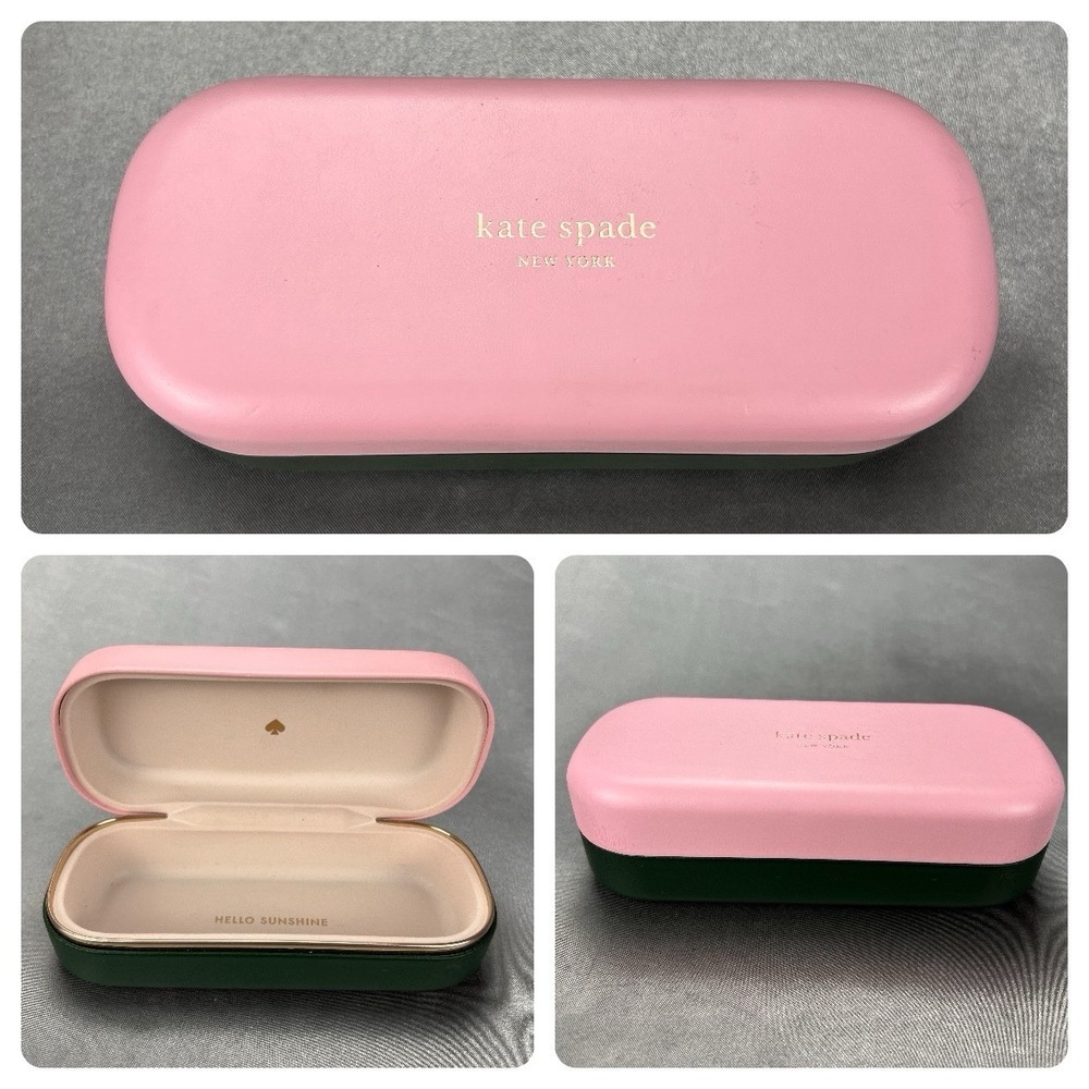 Kate Spade Glasses Hard Case Pink Green Logo, Hello Sunshine Summer Vacation